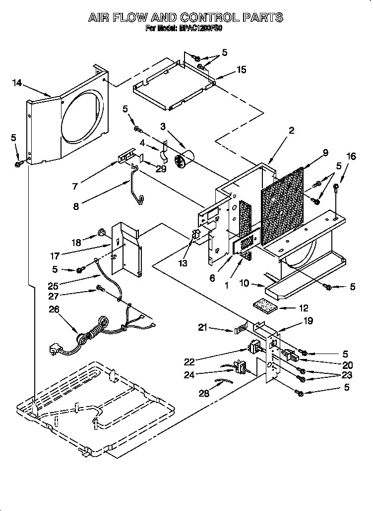 Whirlpool BPAC1200FS0 airflow and control diagram