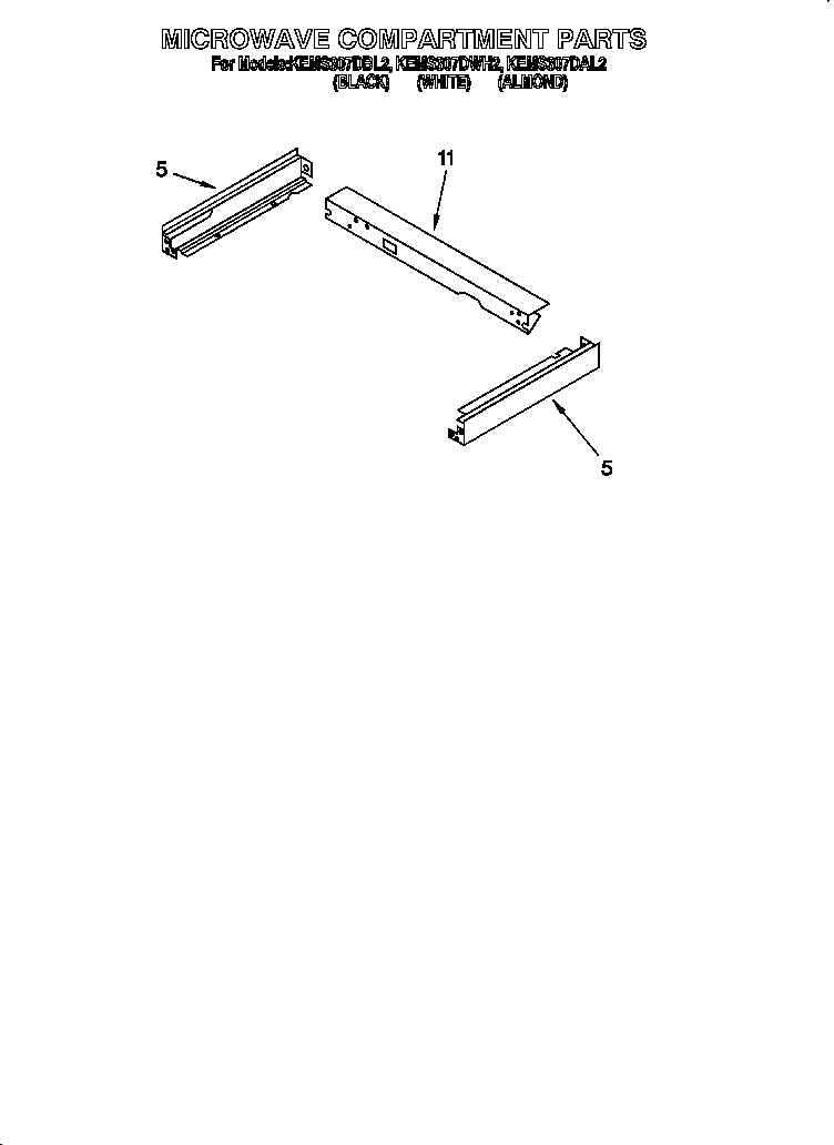 KitchenAid KEMS307DBL2 microwave compartment diagram