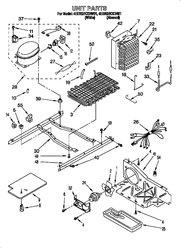 Whirlpool 4ED20ZKXDN01 unit diagram