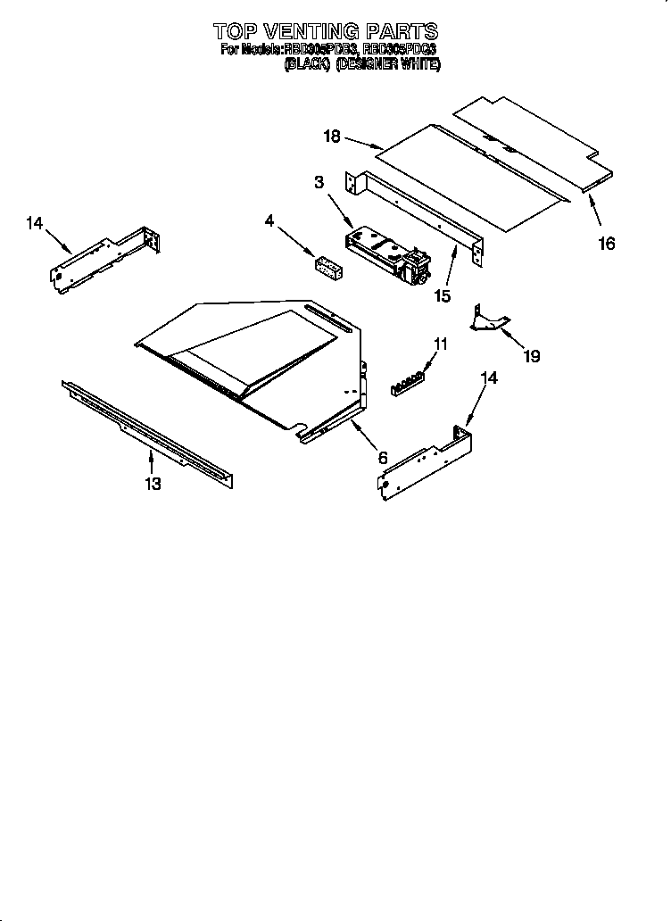 Whirlpool RBD305PDB3 top venting diagram