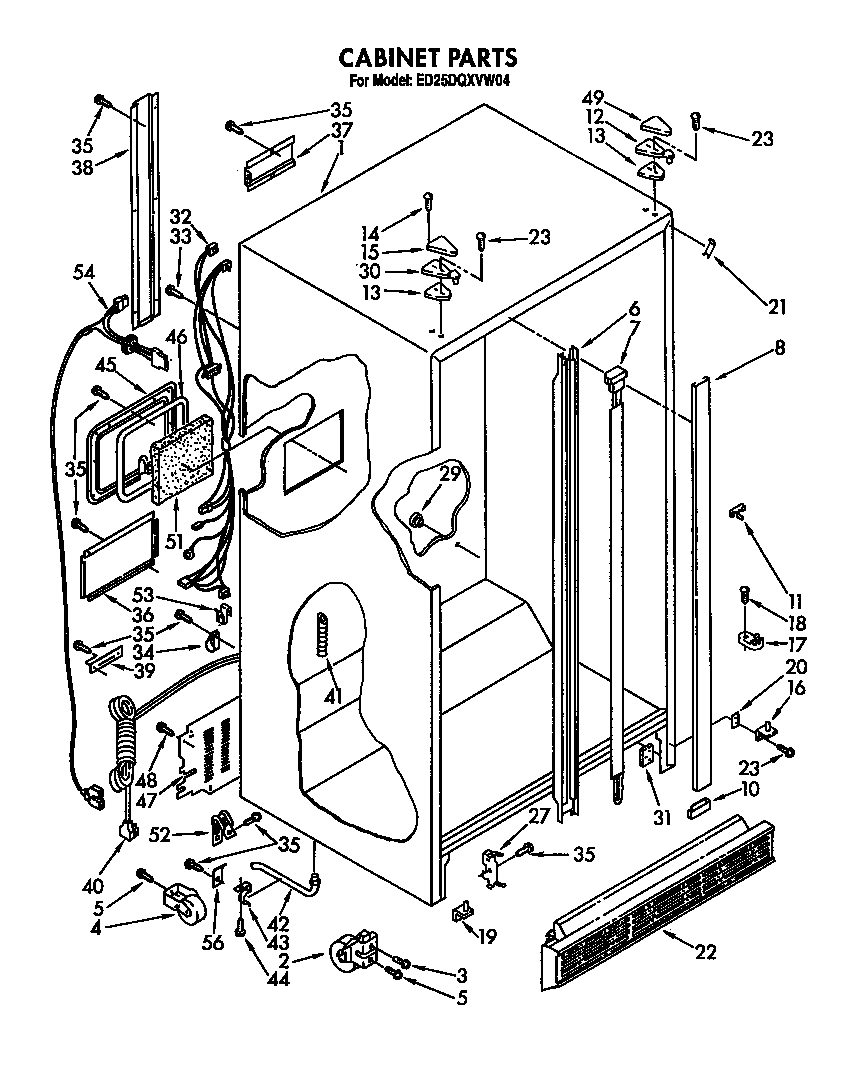 Whirlpool ED25DQXVP04 cabinet diagram