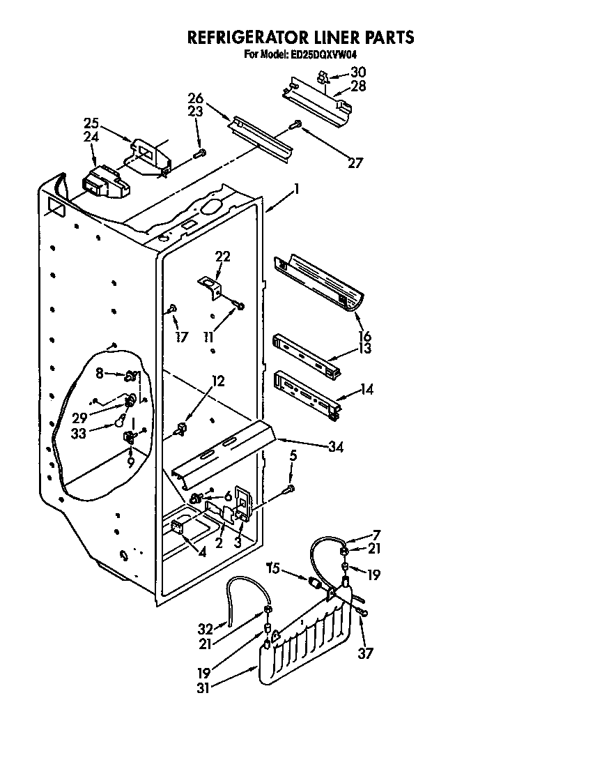 Whirlpool ED25DQXVP04 refrigerator liner diagram