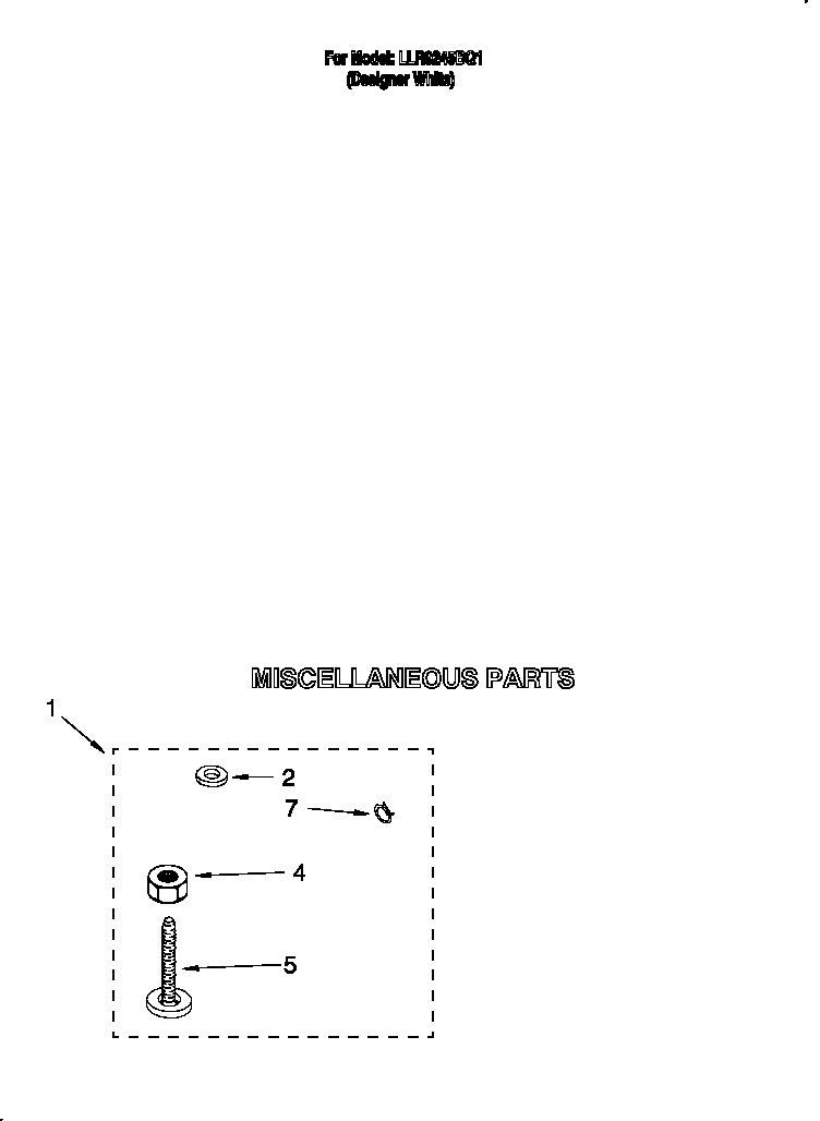Whirlpool LLR9245BQ1 miscellaneous diagram
