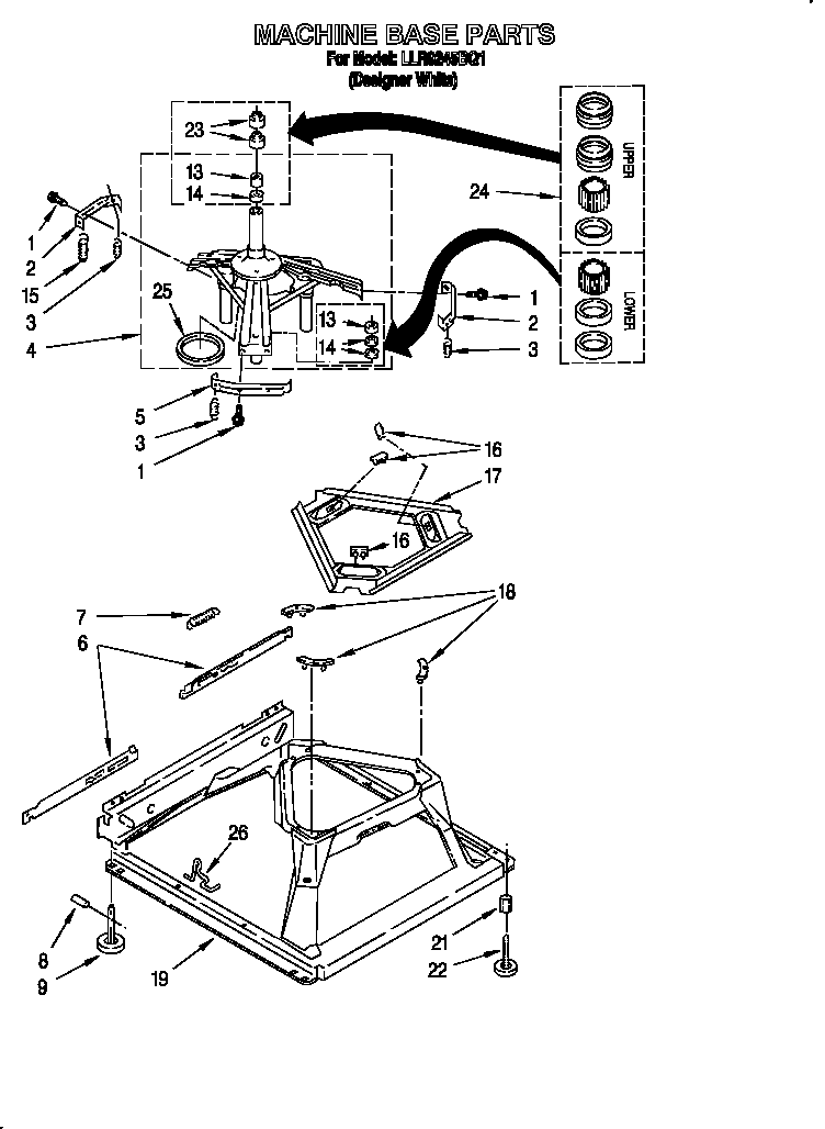 Whirlpool LLR9245BQ1 machine base diagram