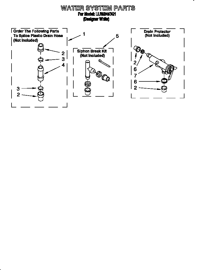 Whirlpool LLR9245BQ1 water system diagram