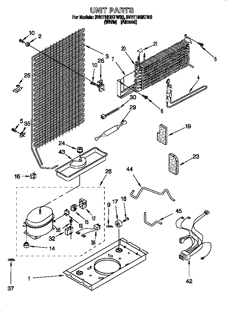 Whirlpool 3VET16GKFN00 unit diagram
