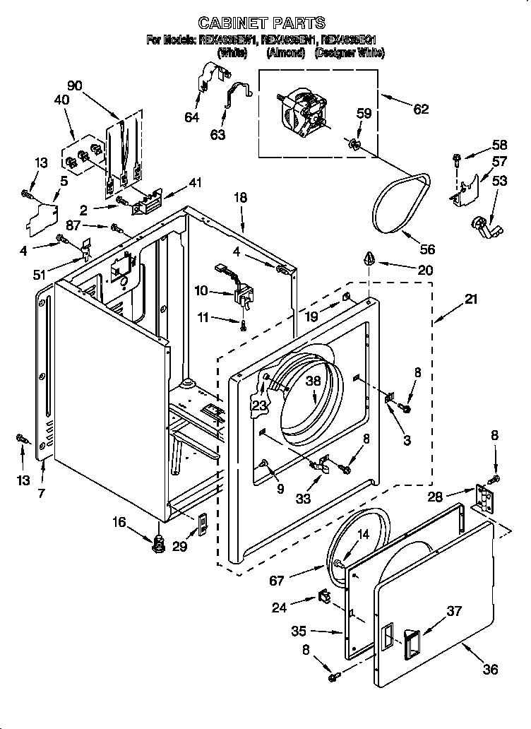 Roper REX4635EQ1 null diagram