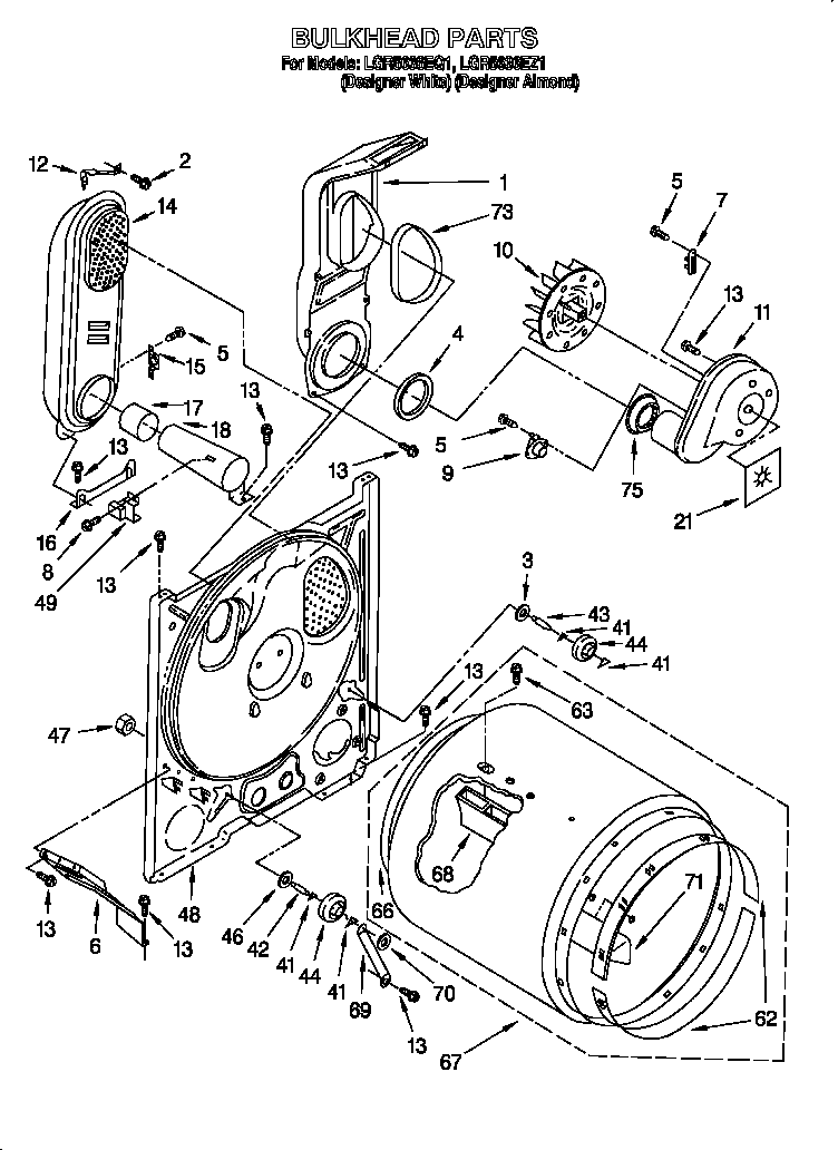 Whirlpool LGR5636EZ1 bulkhead diagram