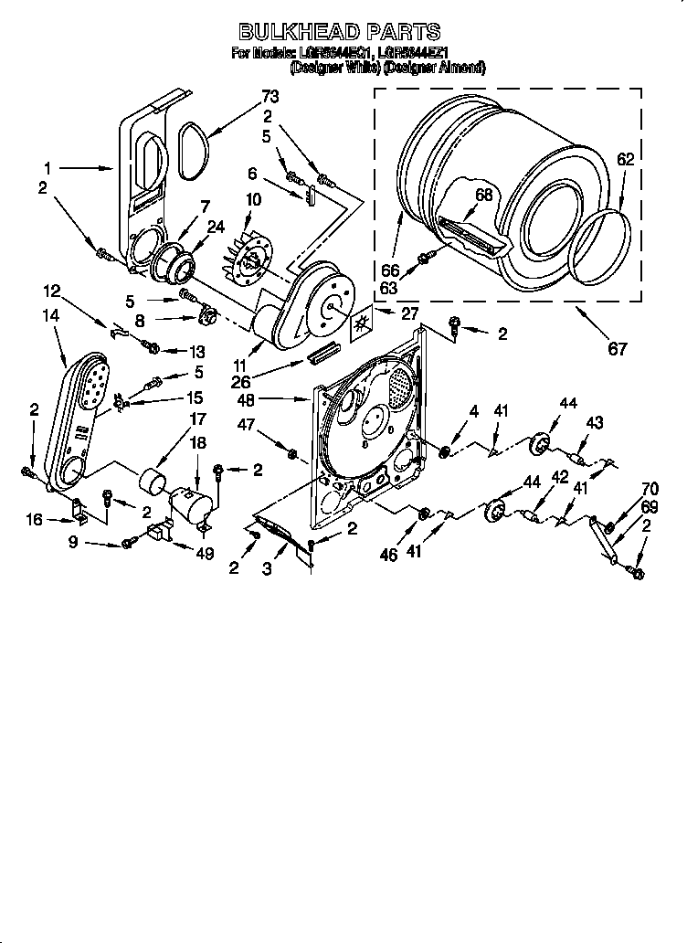 Whirlpool LGR5644EQ1 bulkhead diagram