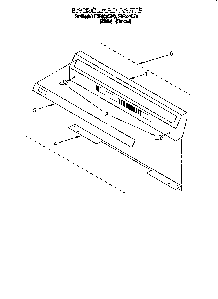 Roper FGP305EN0 backguard diagram