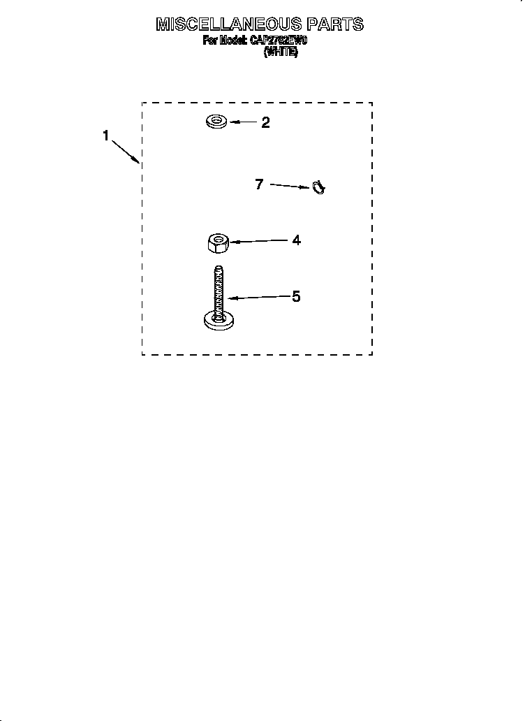 Whirlpool CAP2762EW0 miscellaneous diagram