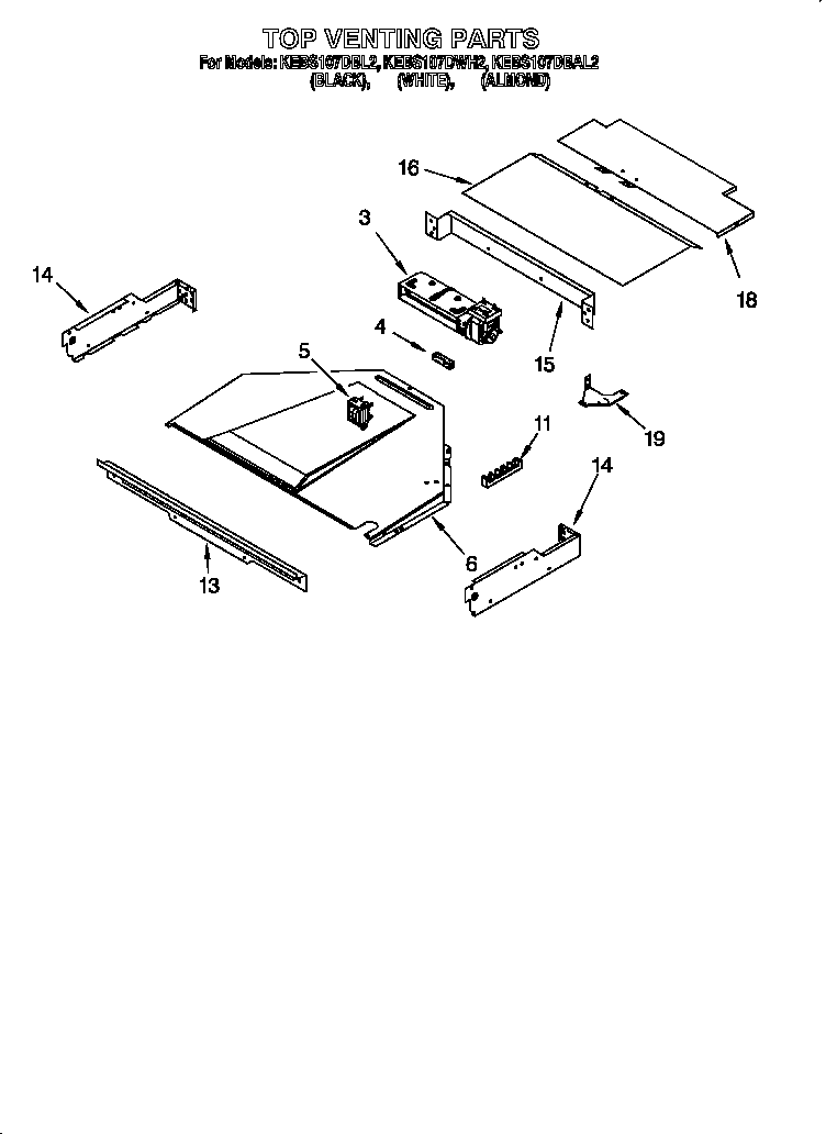 KitchenAid KEBS107DWH2 top venting diagram