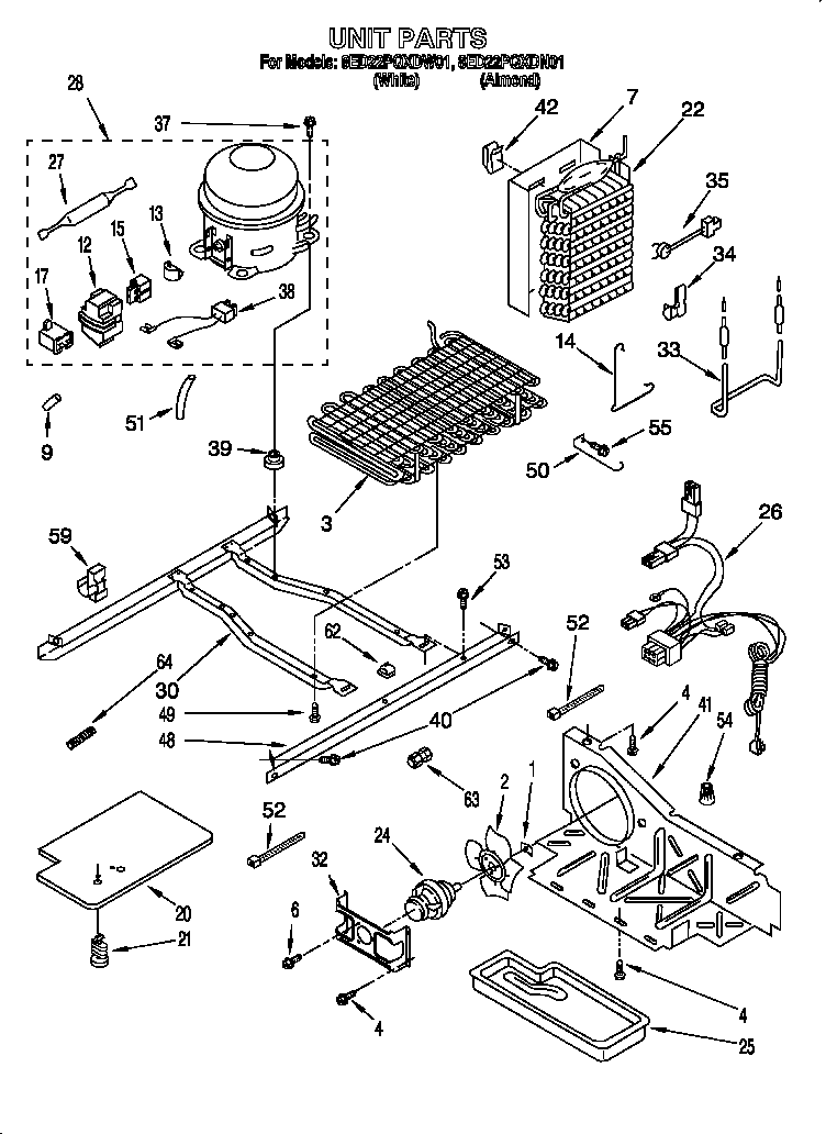 Whirlpool 8ED22PQXDW01 unit diagram