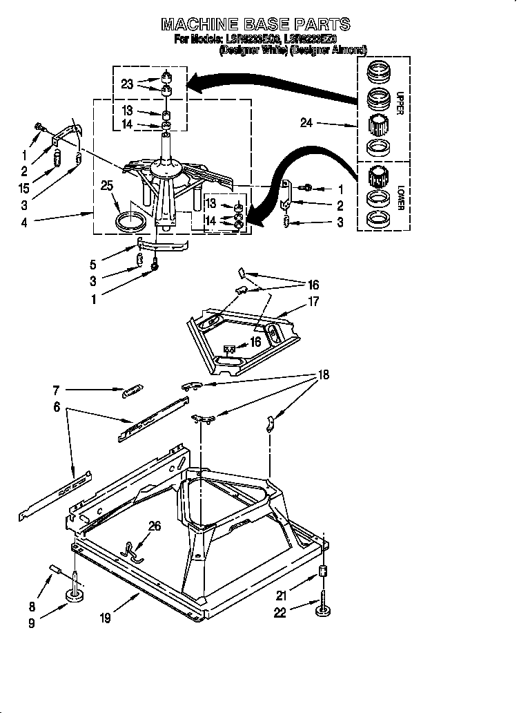 Whirlpool LSR8233EZ0 machine base diagram