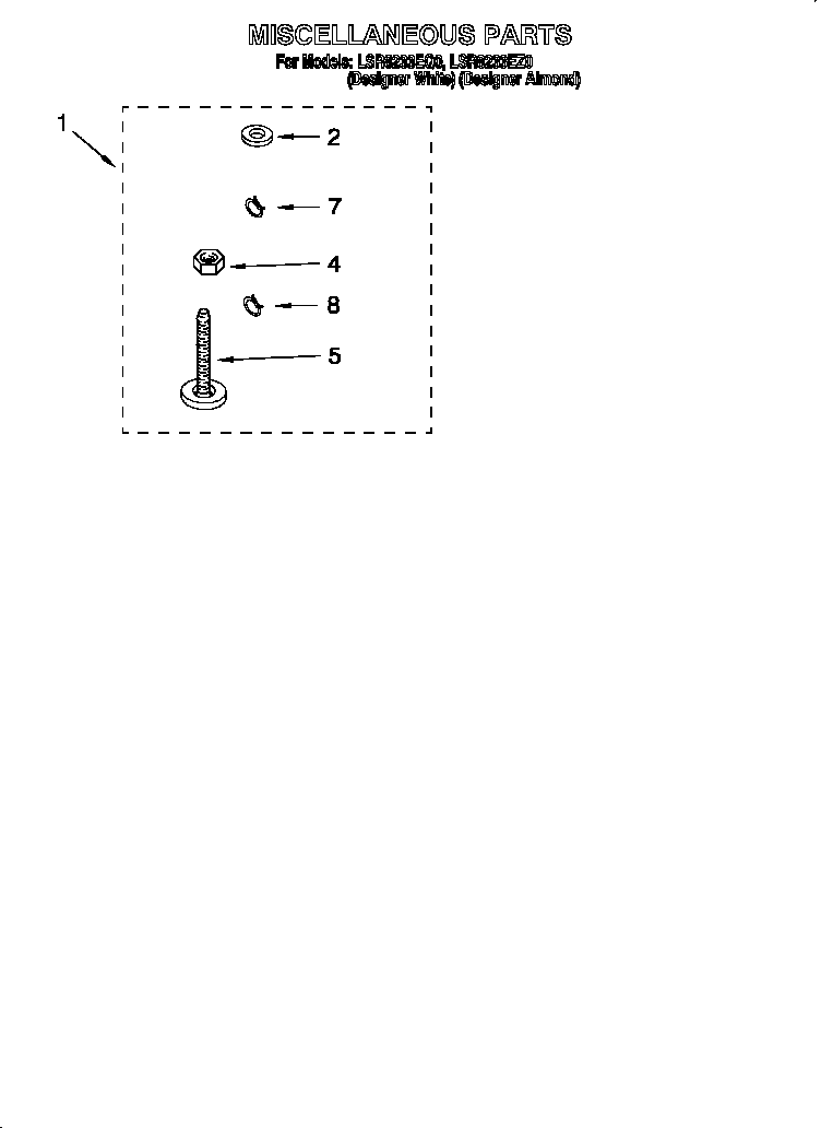 Whirlpool LSR8233EZ0 miscellaneous diagram