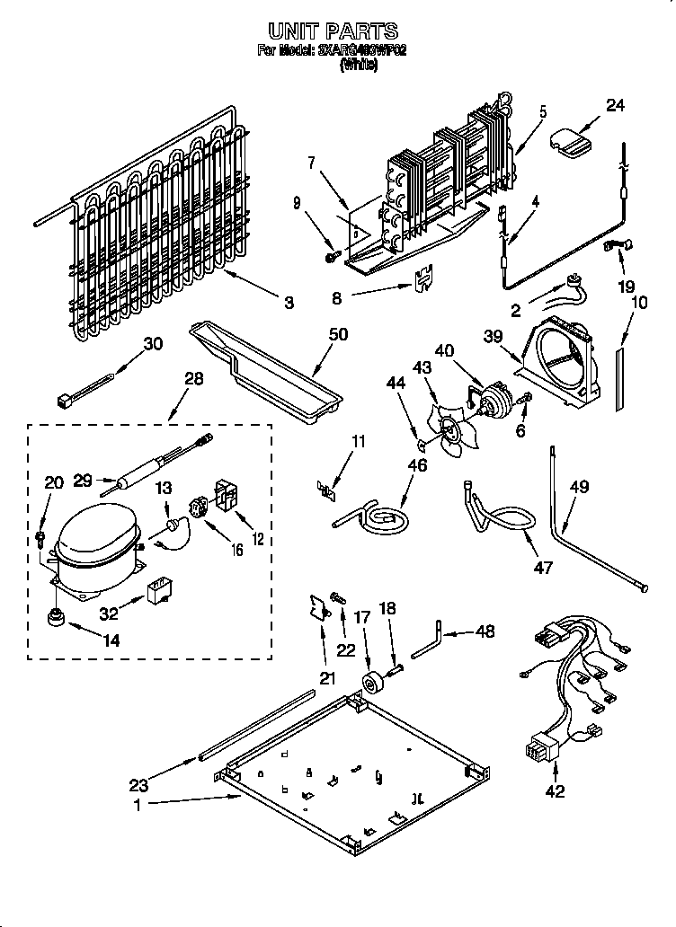 Whirlpool 3XARG493WP02 unit diagram