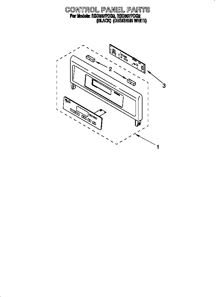 Whirlpool RBD307PDQ2 control panel diagram
