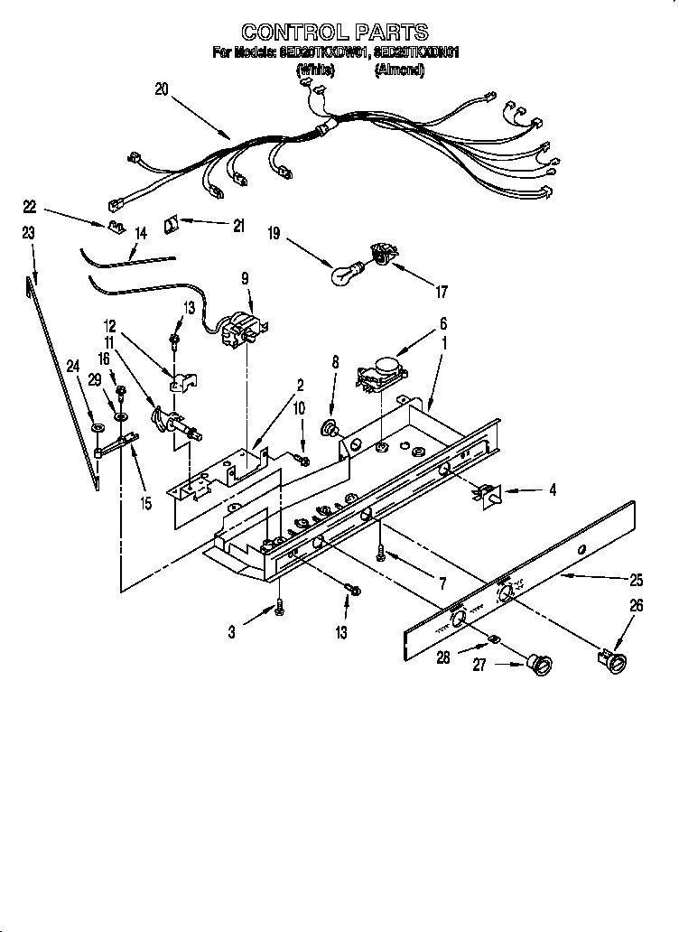 Whirlpool 8ED20TKXDN01 control diagram