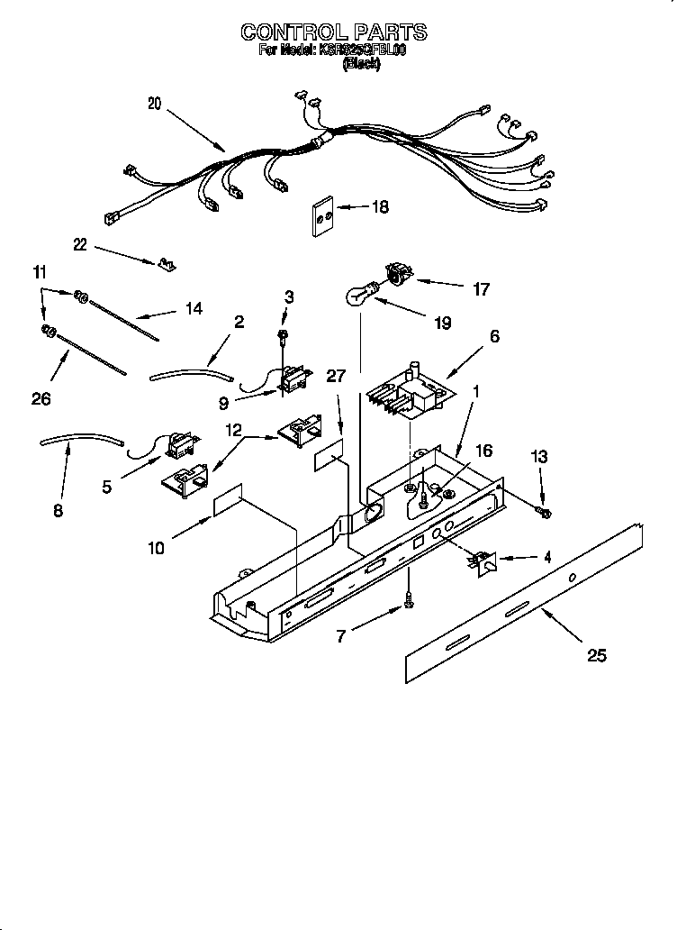 KitchenAid KSRS25QFBL00 control diagram