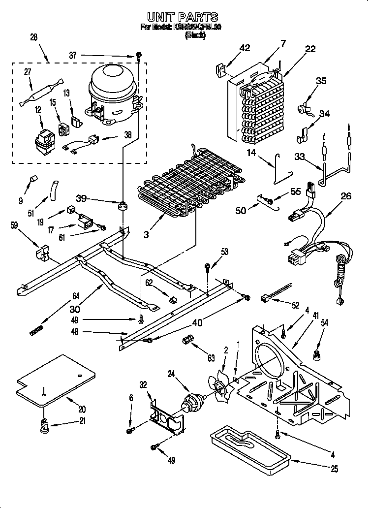 KitchenAid KSRS22QFBL00 unit diagram