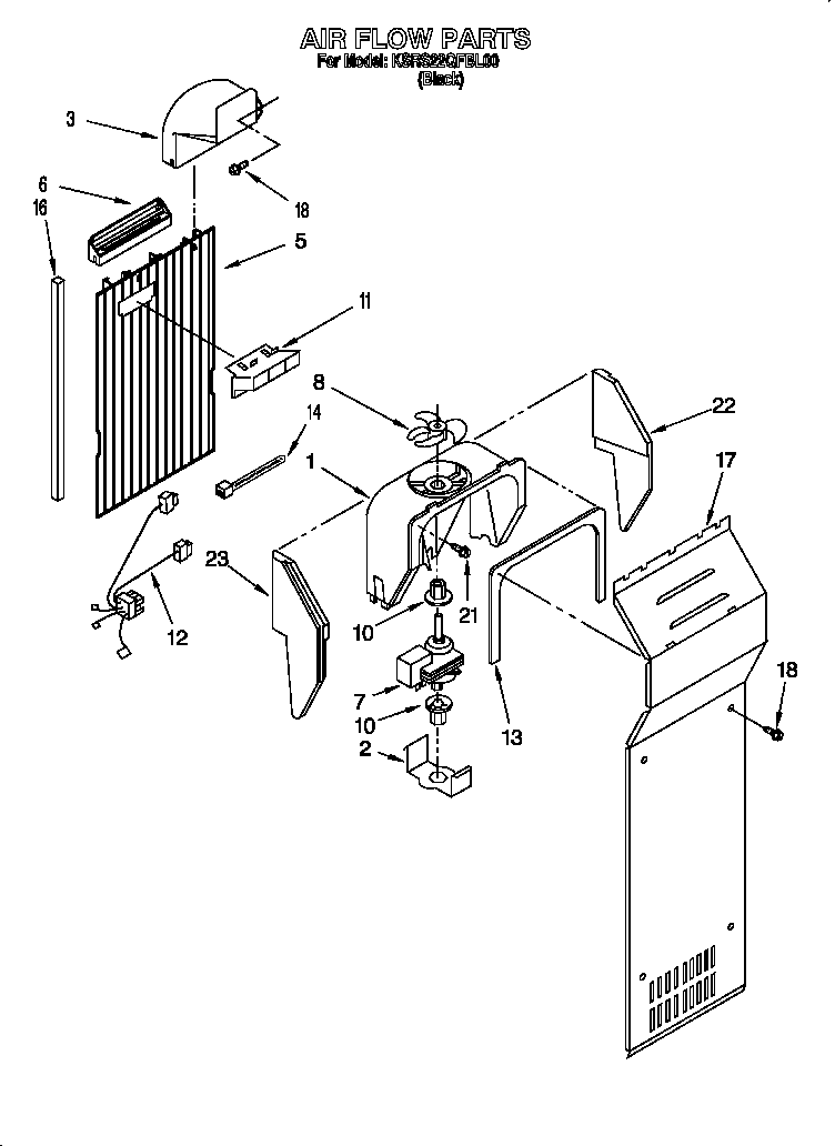 KitchenAid KSRS22QFBL00 air flow diagram