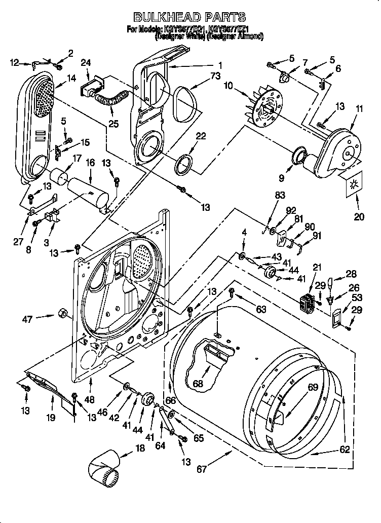 KitchenAid KGYS677EQ1 bulkhead diagram