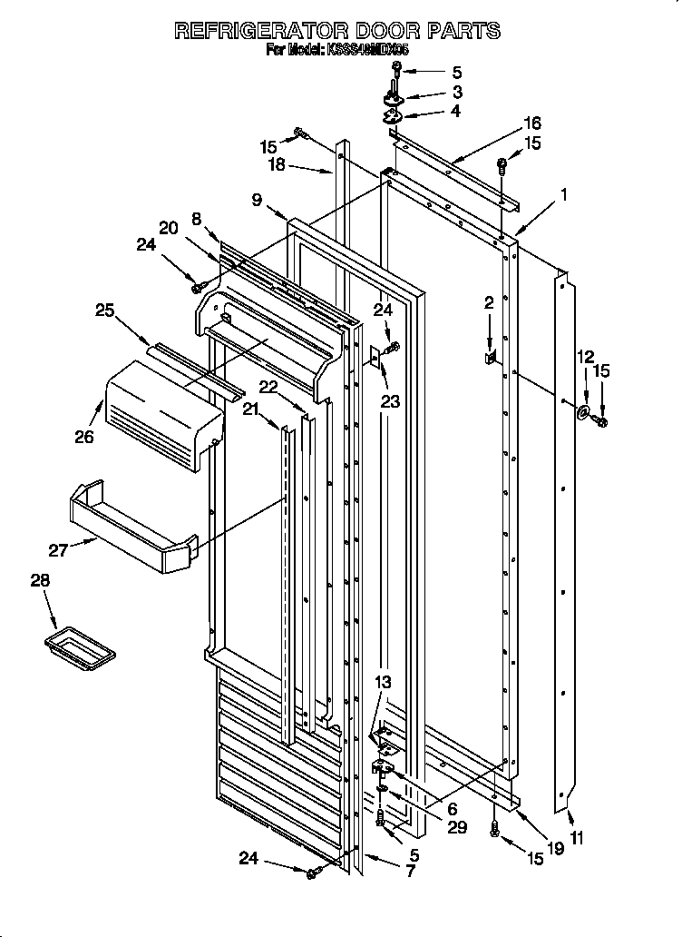 KitchenAid KSSS48MDX05 refrigerator door diagram