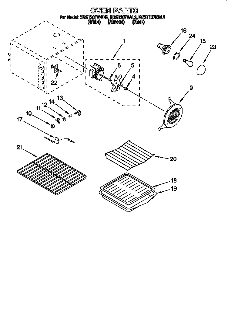 KitchenAid KGST307BAL2 oven diagram