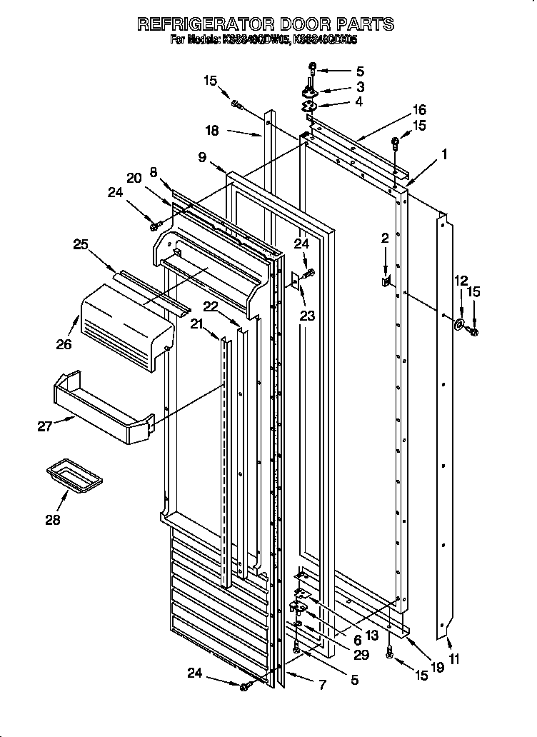 KitchenAid KSSS48QDX05 refrigerator door diagram