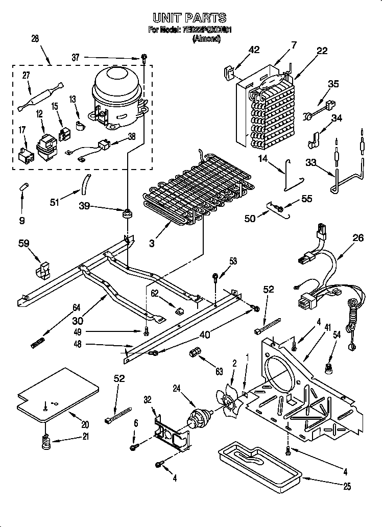 Whirlpool 7ED22PQXDN01 unit diagram