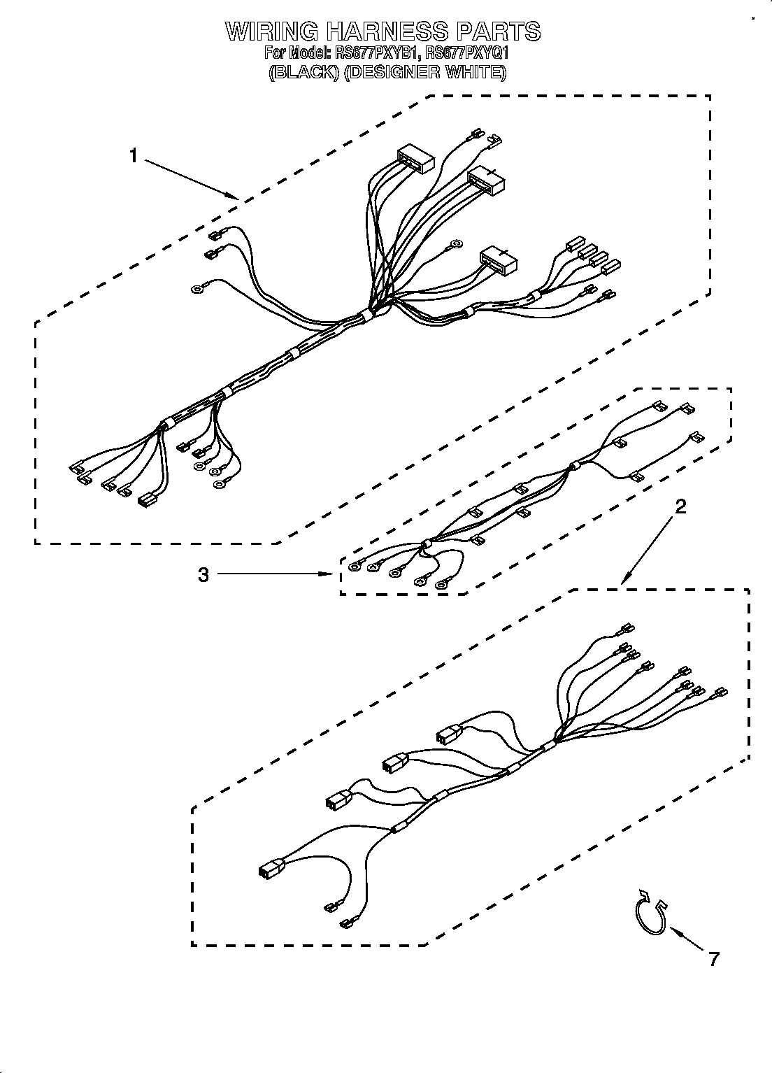 Whirlpool RS677PXYB1 wiring harness diagram