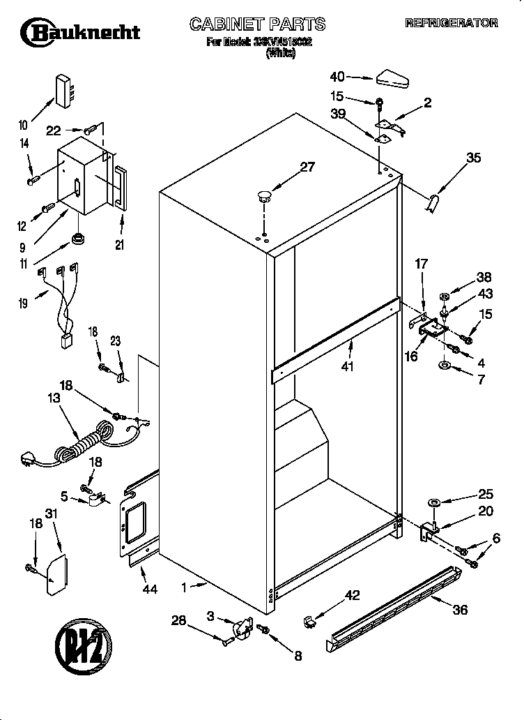 Bauknecht 3XKVN515002 cabinet diagram