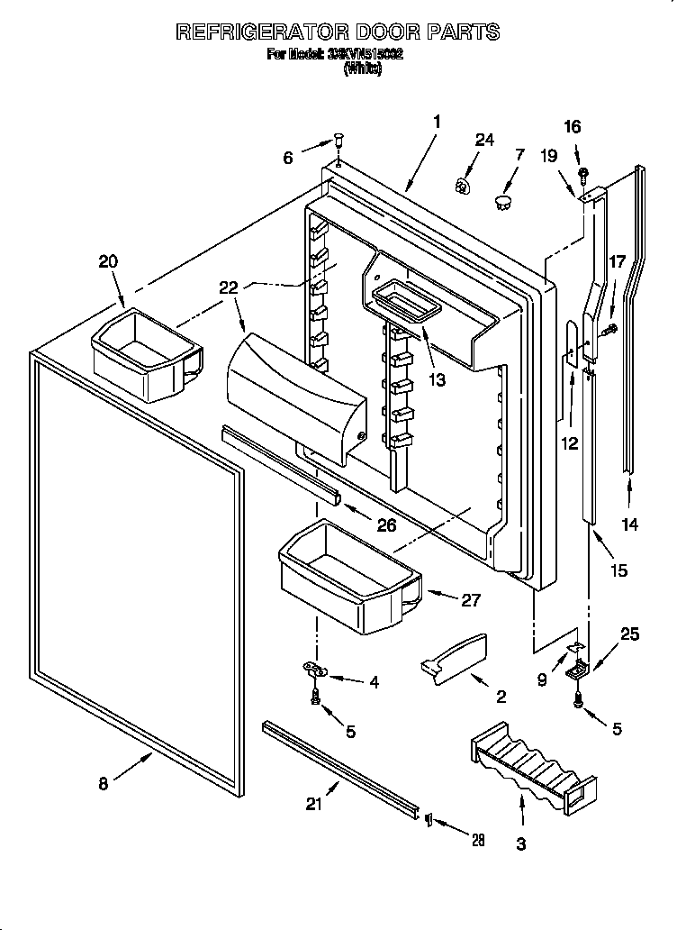 Bauknecht 3XKVN515002 refrigerator door diagram