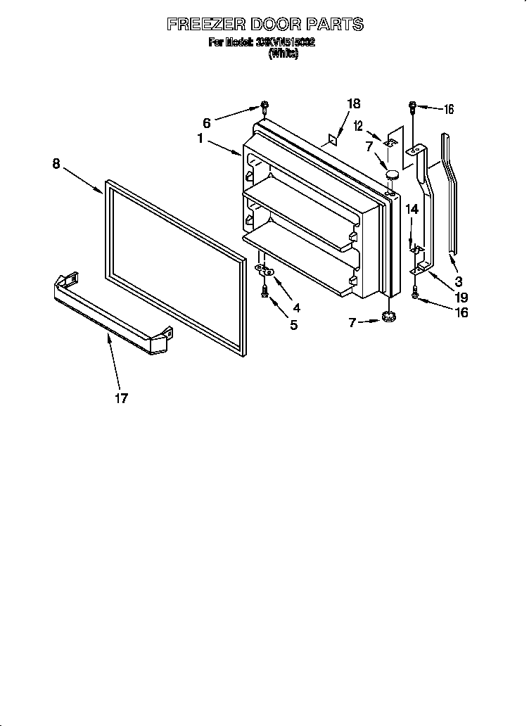 Bauknecht 3XKVN515002 freezer door diagram