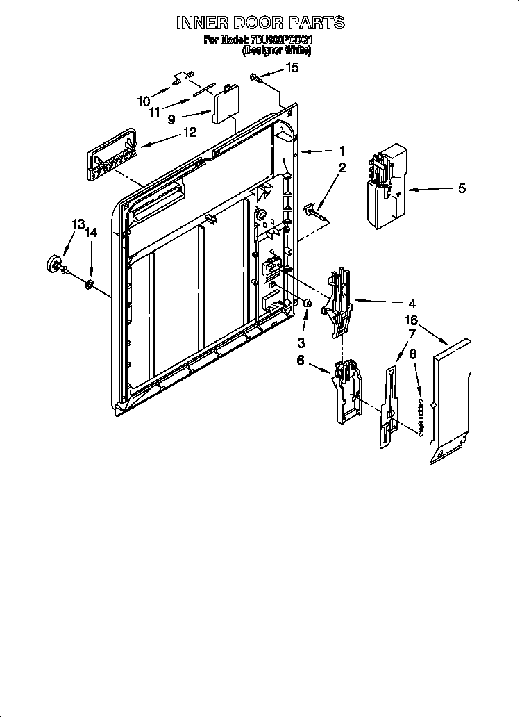 Whirlpool 7DU900PCDQ1 inner door diagram