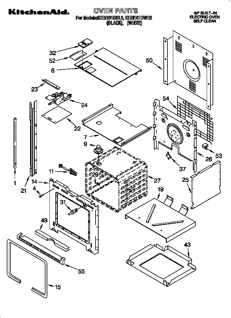 KitchenAid KEBI101DWH2 ovenj diagram