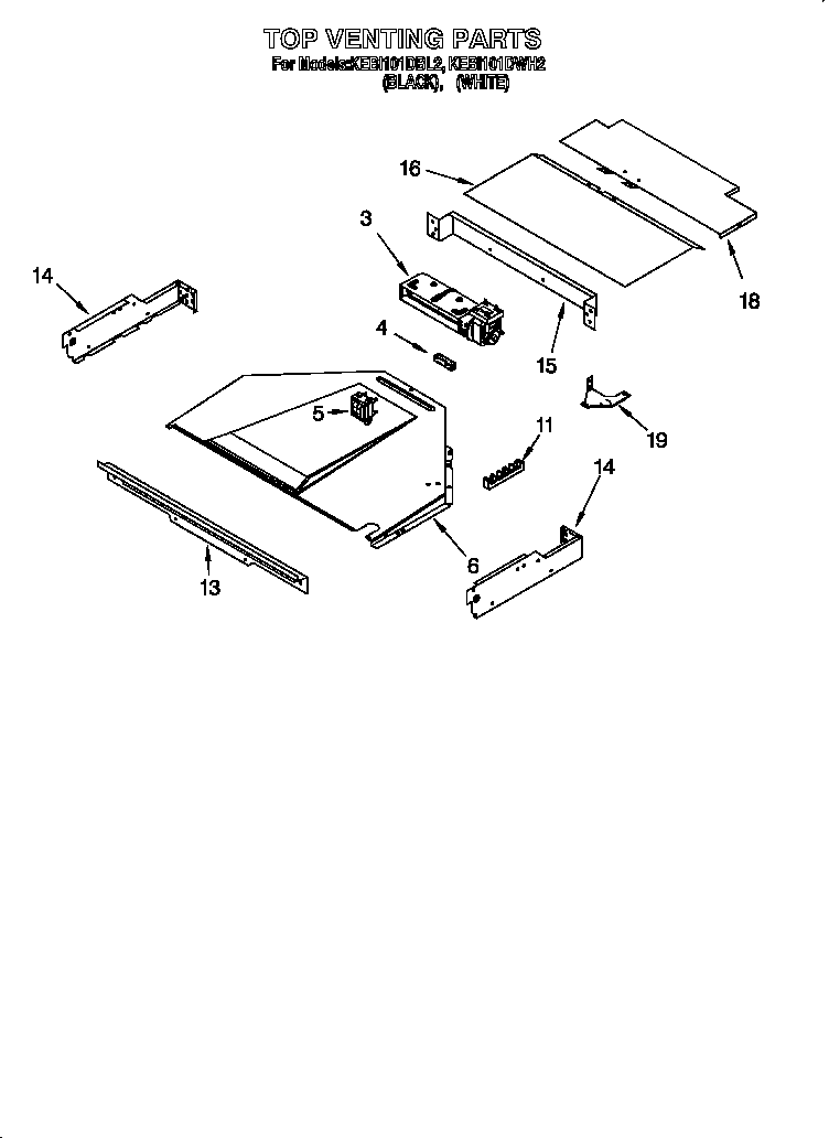 KitchenAid KEBI101DWH2 top venting diagram
