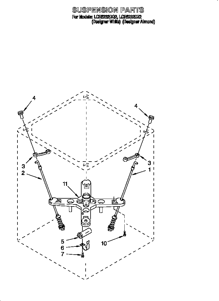 Whirlpool LCR5232DZ2 suspension diagram