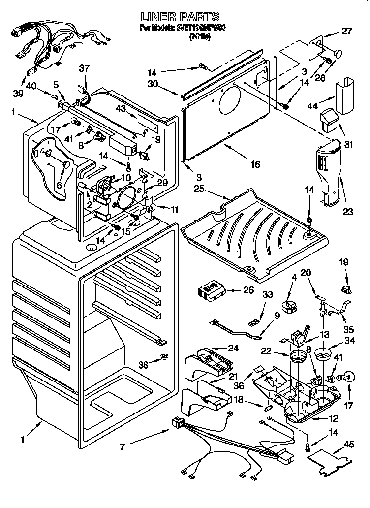 Whirlpool 3VET19GMFW00 liner diagram