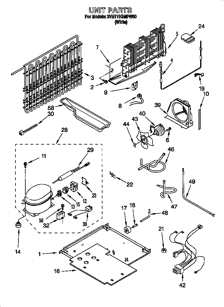 Whirlpool 3VET19GMFW00 unit diagram