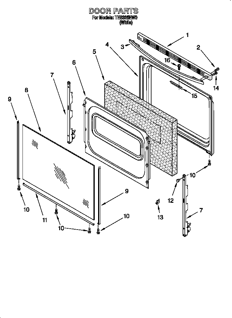 Estate TES325EW0 door diagram