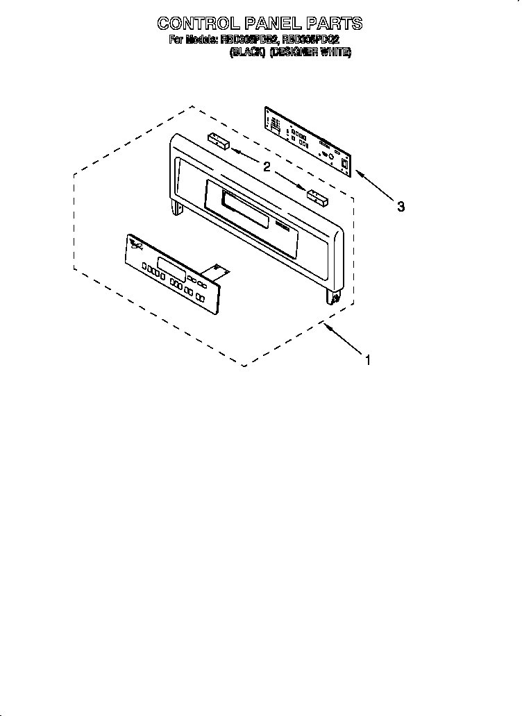 Whirlpool RBD305PDQ2 control panel diagram