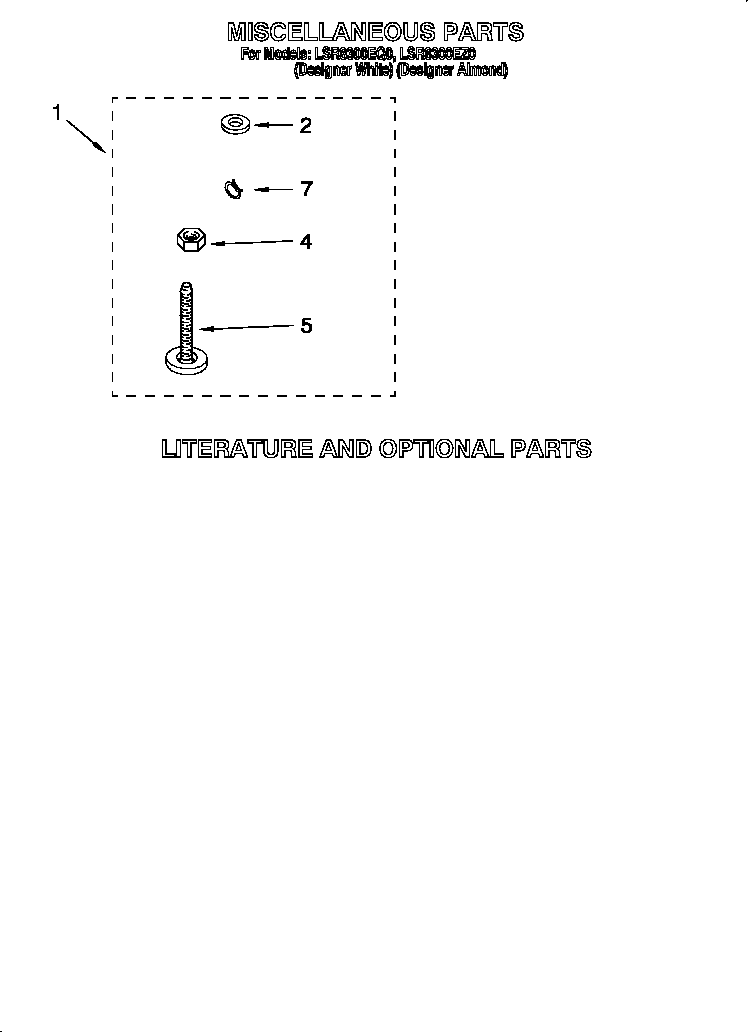 Whirlpool LSR8300EZ0 miscellaneous diagram