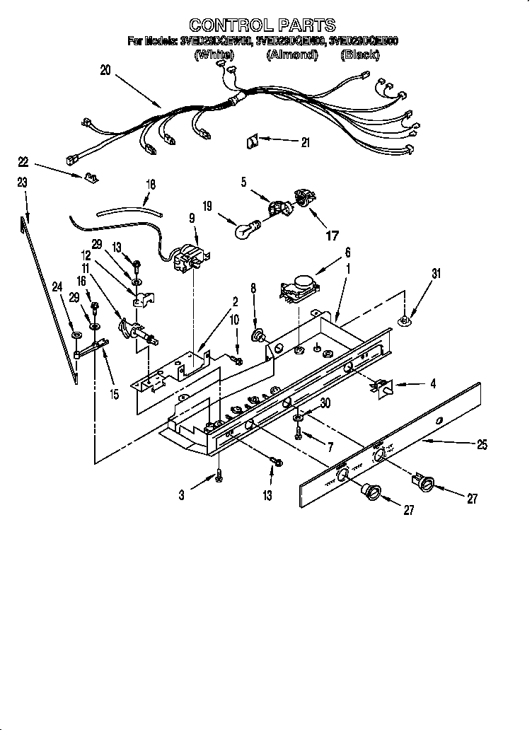 Whirlpool 3VED29DQEN00 control diagram