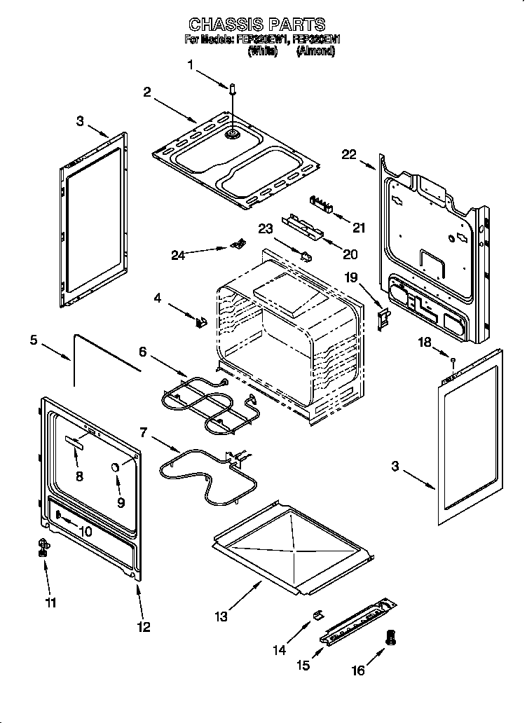 Roper FEP320EN1 chassis diagram