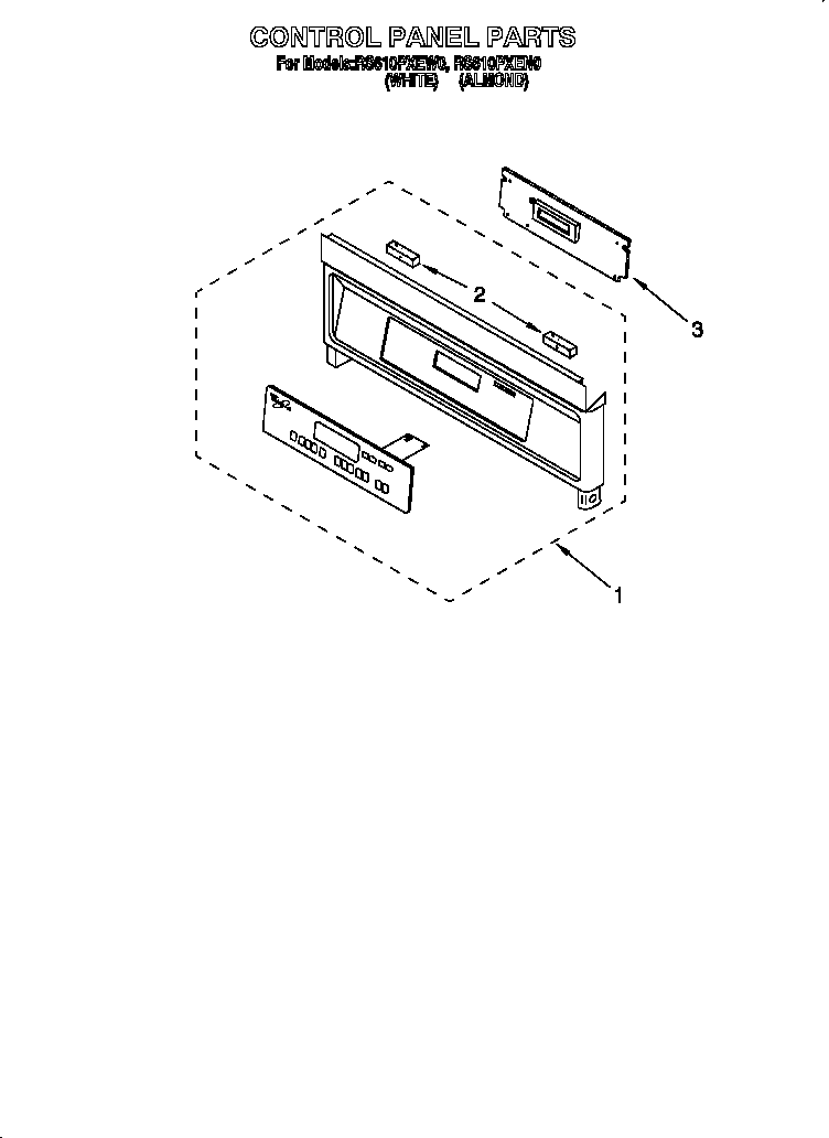 Whirlpool RS610PXEW0 control panel diagram