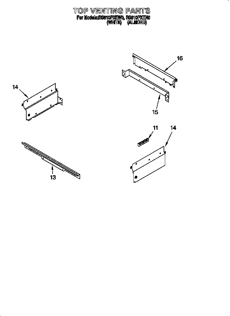 Whirlpool RS610PXEW0 top venting diagram