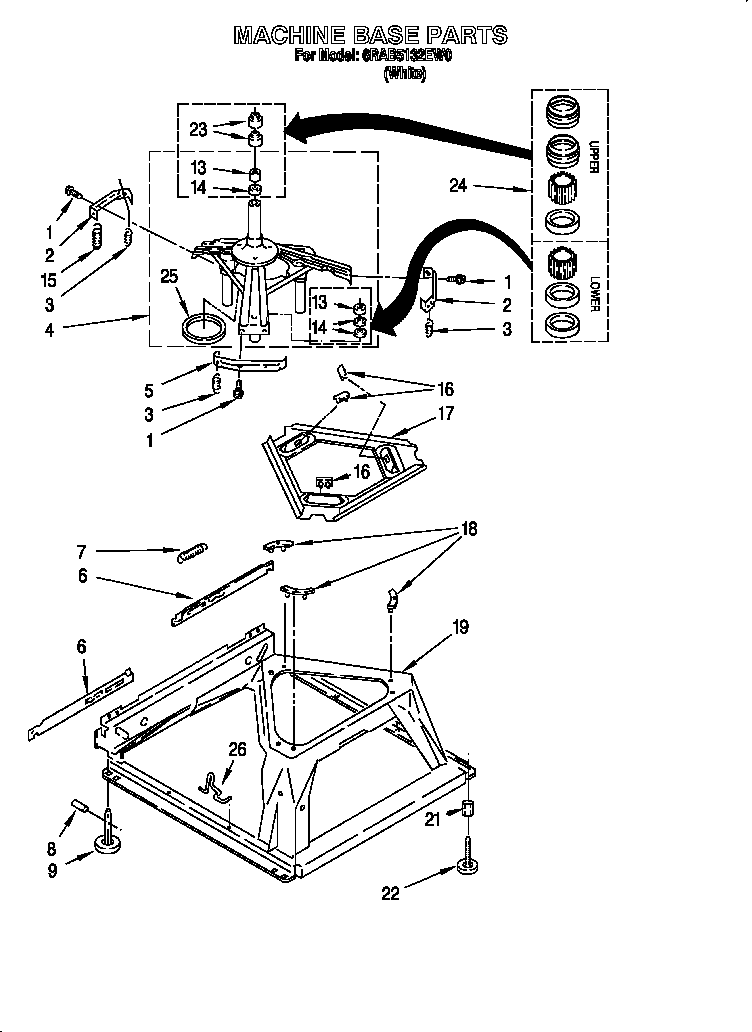 Whirlpool 6RAB5132EW0 machine base diagram