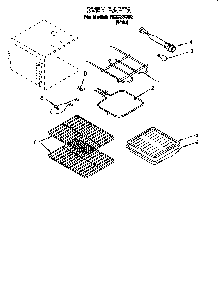 Roper REE33000 oven diagram