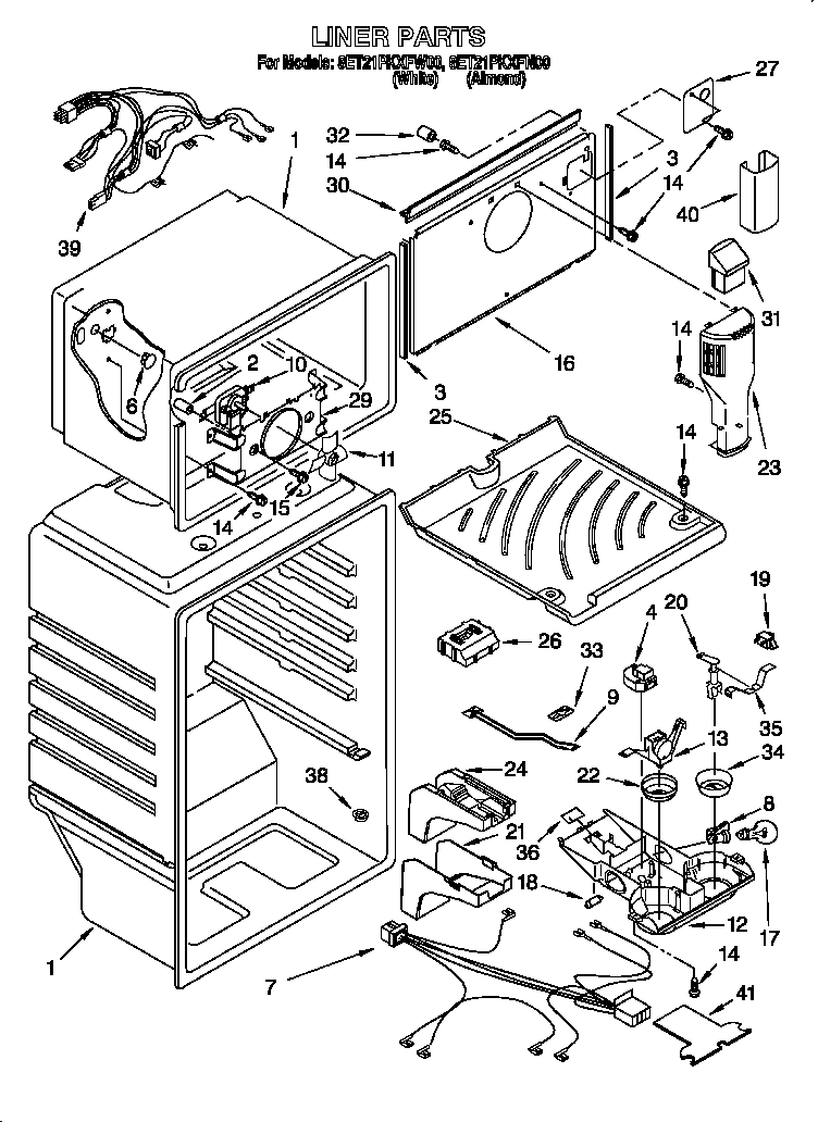 Whirlpool 8ET21PKXFW00 liner diagram